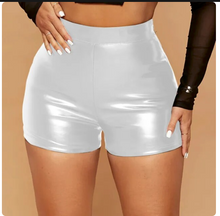 Load image into Gallery viewer, Faux Leather Shorts High Waist Bodycon Shorts