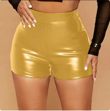 Load image into Gallery viewer, Faux Leather Shorts High Waist Bodycon Shorts